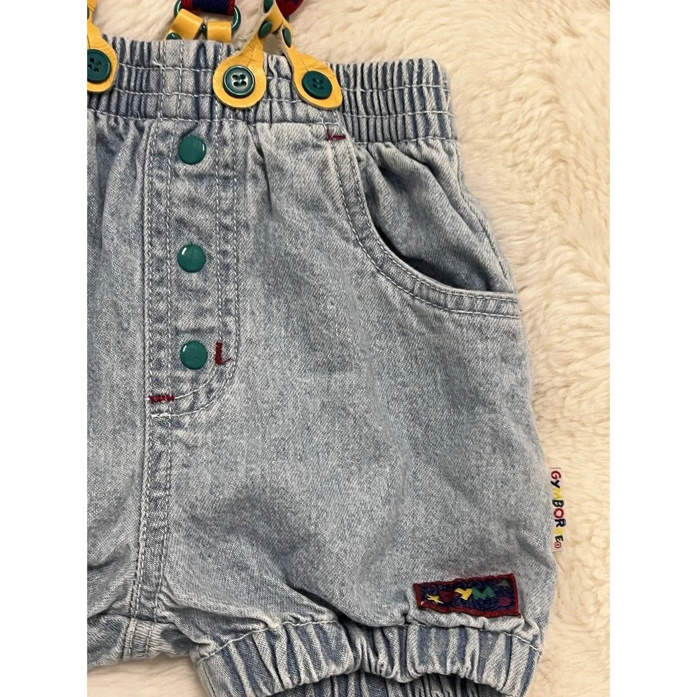 Gymboree Rainbow Tag Suspender Bubble shorts Overalls Color Block Set Fish
